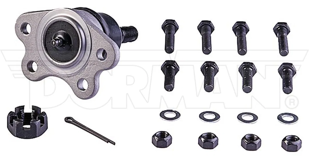 B6292 – DORMAN Ball Joint, OE Replacement Non-Adjustable With Castle Nut/ Bolts/ Nuts/ Cotter Pin/ Zerk Fitting